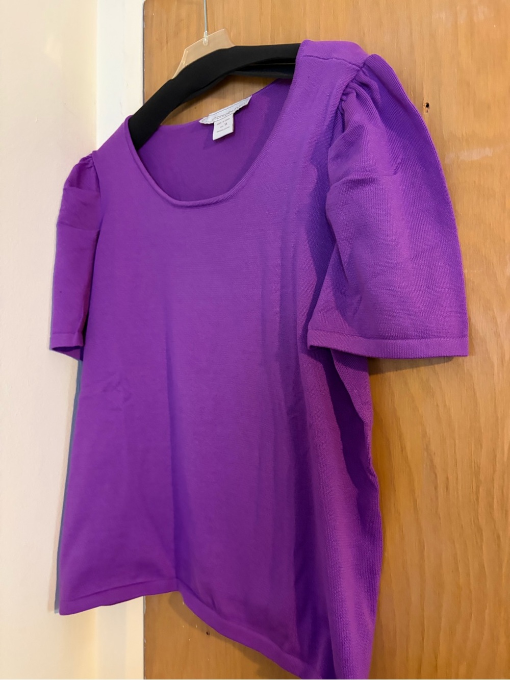 Monroe & Main Purple Puff-Sleeve Tee